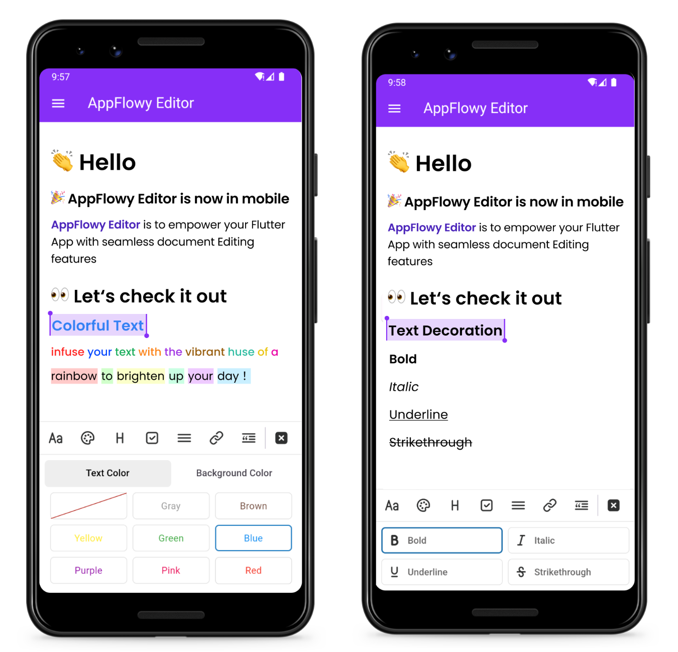 AppFlowy Editor internals actual UI screenshot