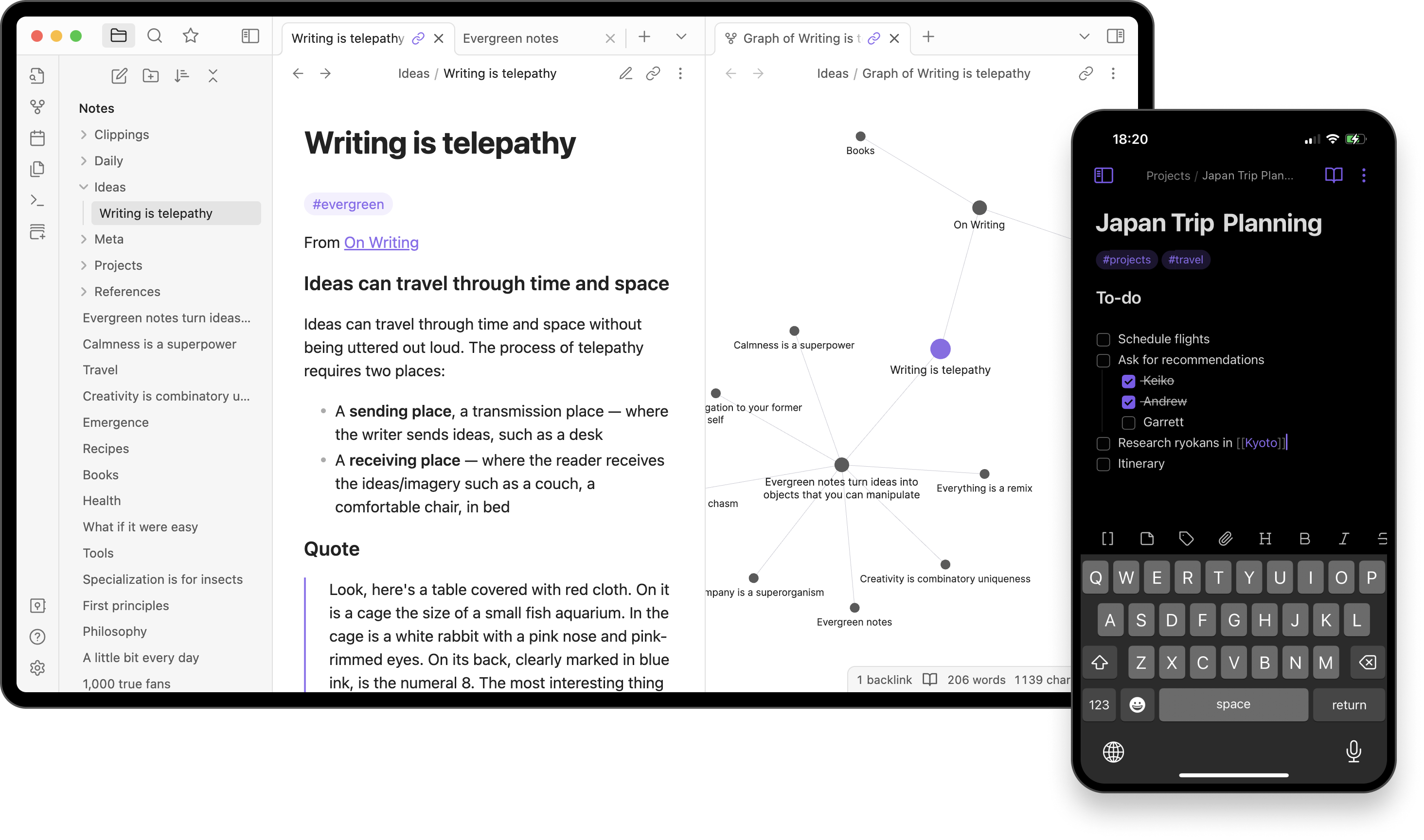Obsidian Desktop workspace actual UI screenshot
